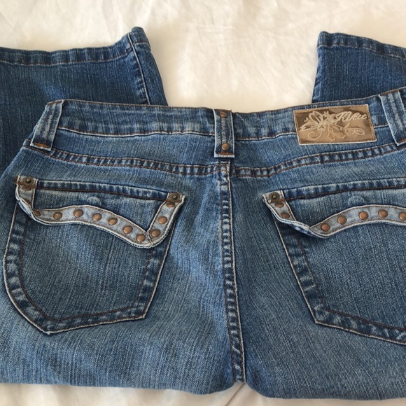 Kikit Crop Capri Jeans Long Shorts size 8 - Picture 5 of 6